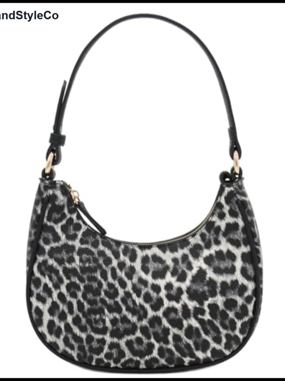 Crescent Shoulder Bag PU Leather Zipper Underarm Purse